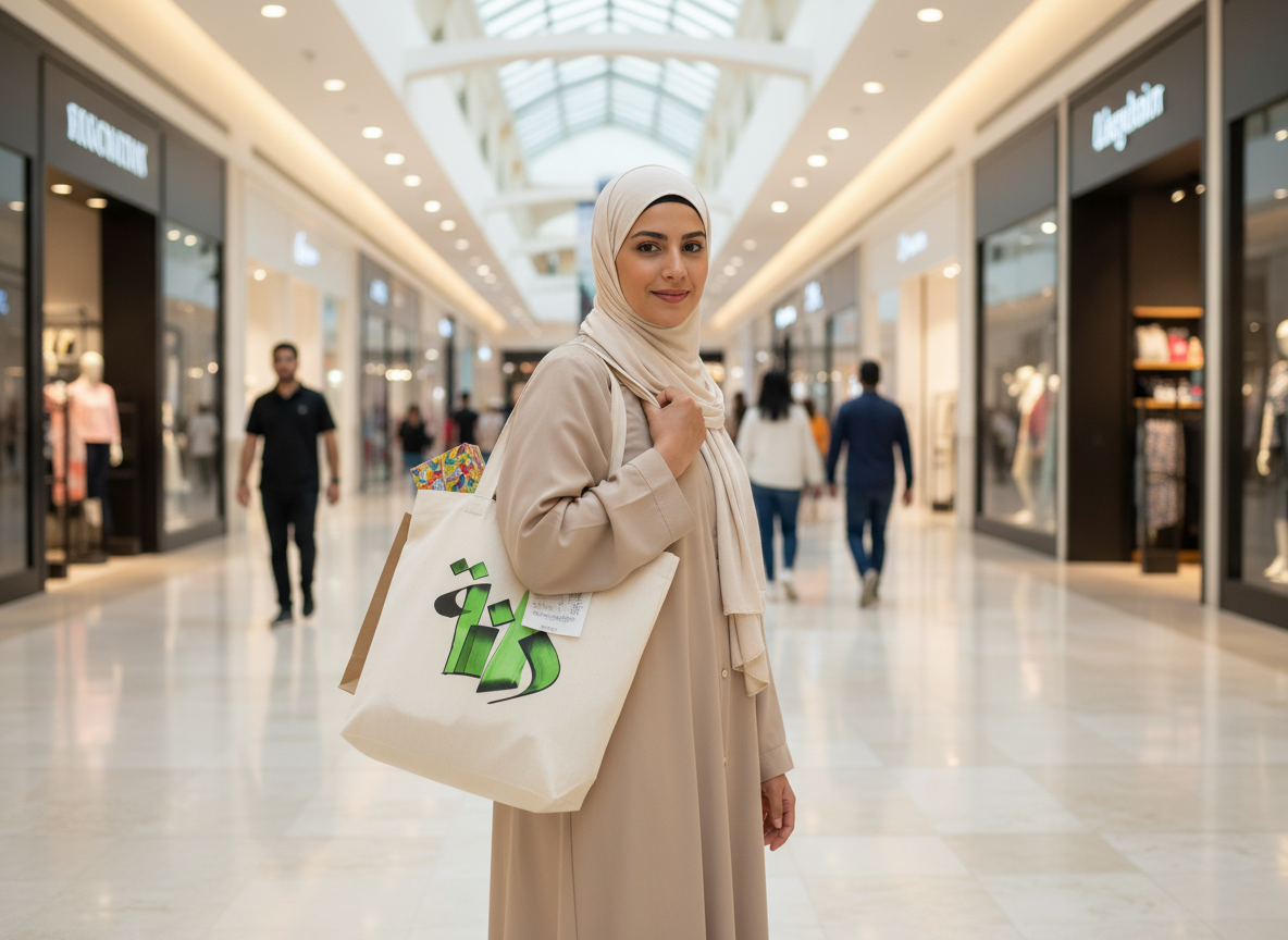 حقيبة قماشية باسمك بالخط العربي — ٤٠×٤٥ سم
